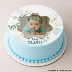 Foto comestible de 24cm Bebé niño para personalizar