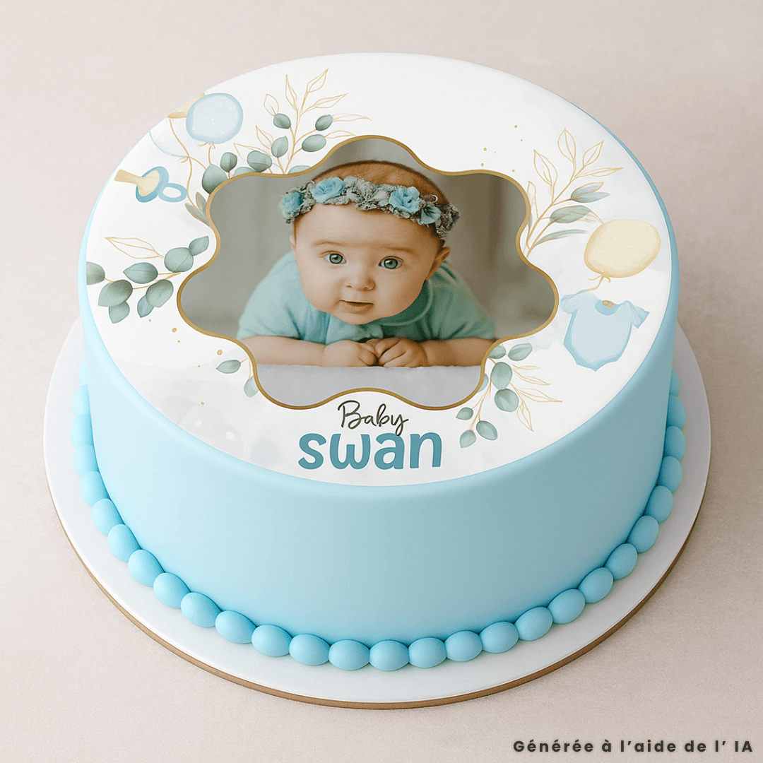Foto comestible de 24cm Bebé niño para personalizar
