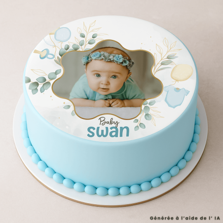 Foto comestible de 24cm Bebé niño para personalizar