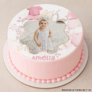 Foto comestible Baby Rose 24 cm para personalizar