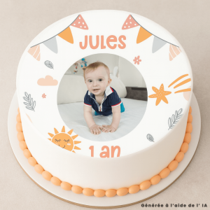 Foto de bebé comestible redonda de 24 cm para personalizar