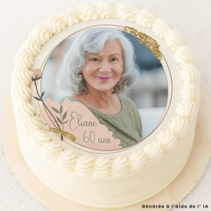 Foto floral comestible de 24 cm para personalizar