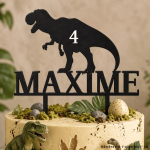 Topper de pastel de dinosaurio personalizable
