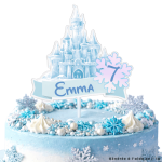 Adorno personalizable para pastel con forma de castillo de hielo