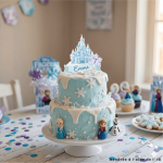 Adorno personalizable para pastel con forma de castillo de hielo