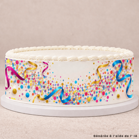 Contorno para bizcocho de azúcar - Patrón Confetti
