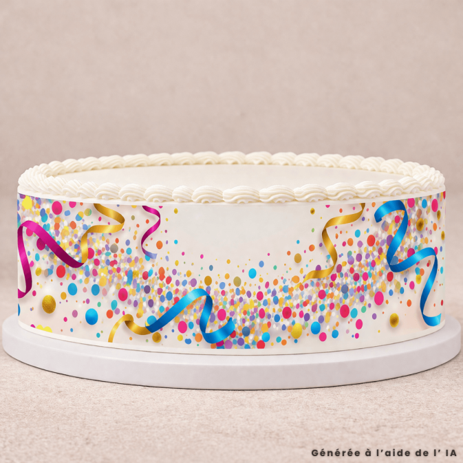 Contorno para bizcocho de azúcar - Patrón Confetti