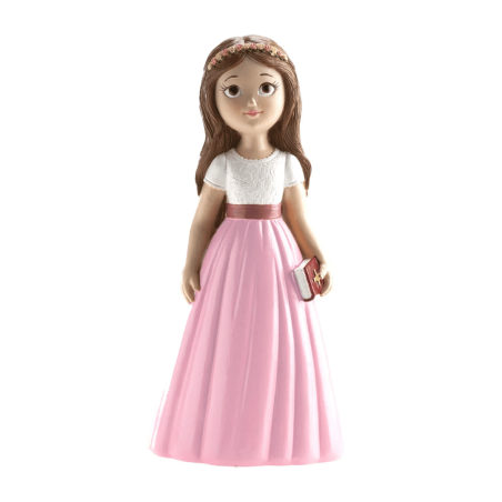 figurita de pastel de comunión para niña