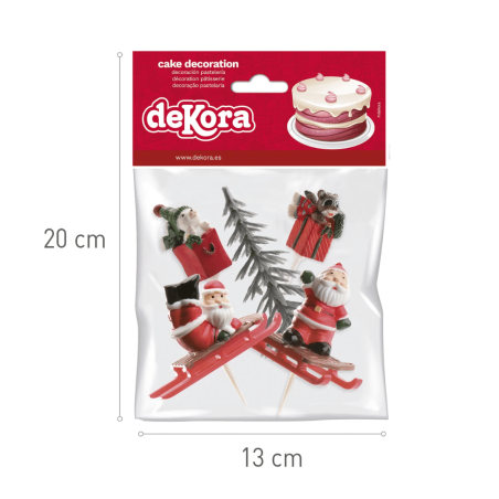 Juego de 6 adornos no comestibles para un tronco de Navidad.