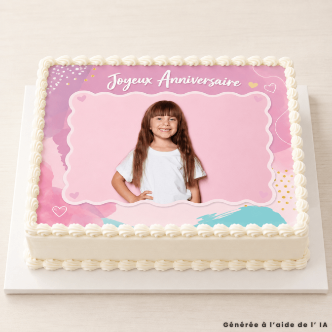 ¡Tu foto comestible en 21x29 cm (A4) con tema femenino a bajo precio!