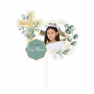 Adorno para tarta de comunión personalizable