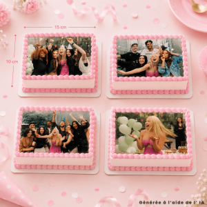 Lámina comestible personalizada - 4 fotos de 10x15 cm