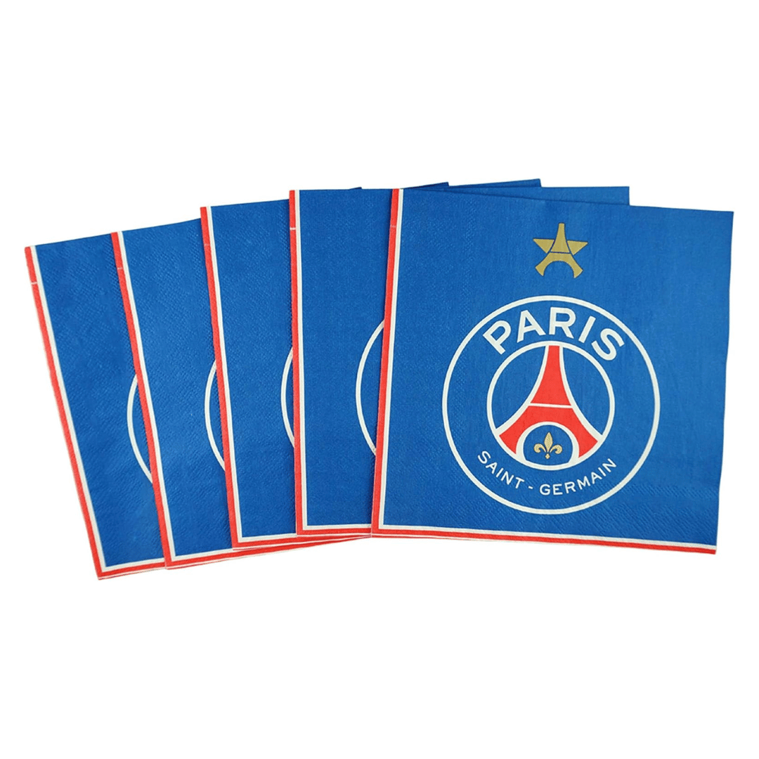 20 servilletas de papel del PSG para un cumpleaños futbolero