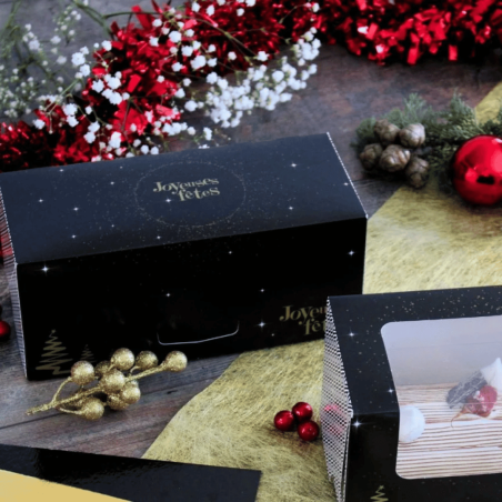 Leñero navideño, felices fiestas, negro