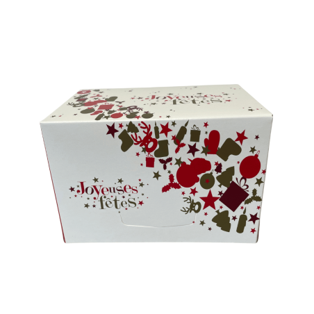 caja para un mini tronco de Navidad. Felices fiestas