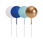 bolas decorativas azules, blancas y doradas