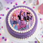Disco de oblea para pastel K-pop: decoración rápida y sencilla.