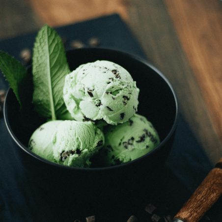 Helado de chocolate y menta con pasta aromatizante SARACINO