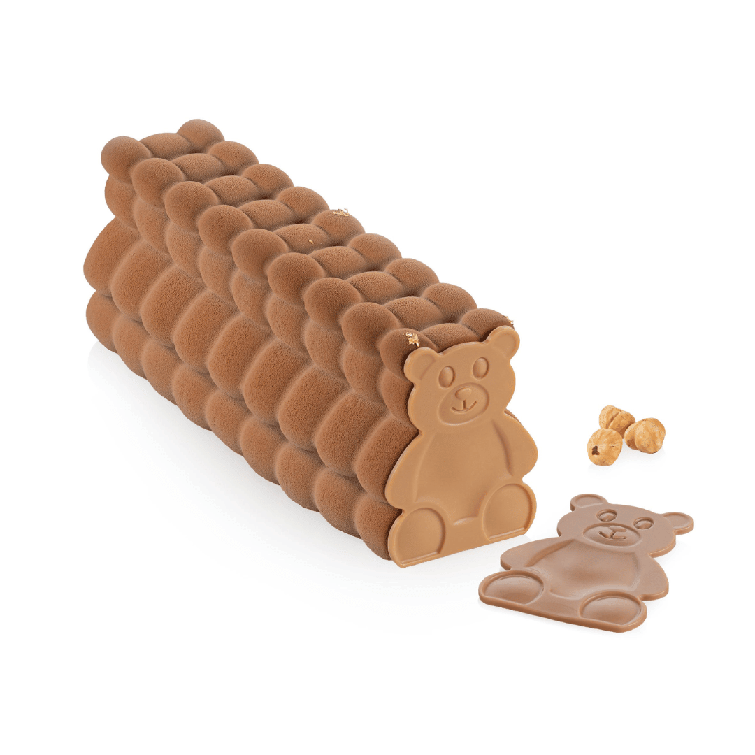 Molde de tronco de peluche Silikomart con punta de chocolate