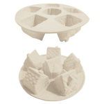 Molde de silicona 3D de chalets navideños con 6 cavidades.