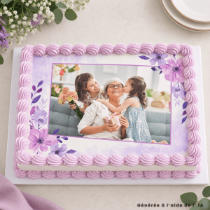 Foto comestible Flor morada A4