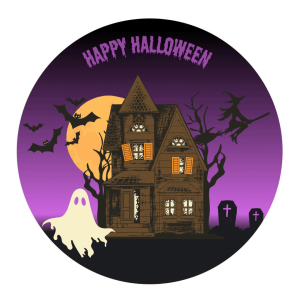 Casa embrujada del disco de azúcar de Halloween