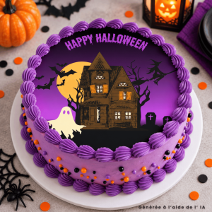 Disco para tarta 20 cm Casa embrujada de Halloween