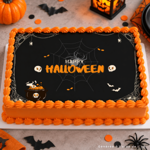 Decoración comestible para tarta de Halloween.