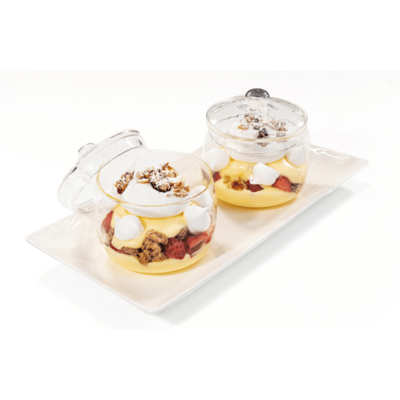 Postres de verrine de crema pastelera saracino