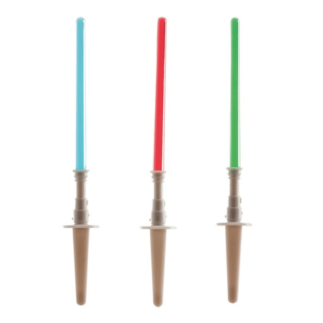 Herramientas para decorar pasteles con forma de espadas láser - 10 cm