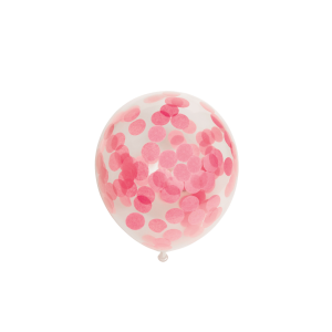 Globos de confeti rosa para revelar el sexo del bebé (6 unidades)