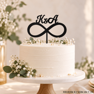 Cake Topper Wedding Infinity Sign para personalizar de forma económica