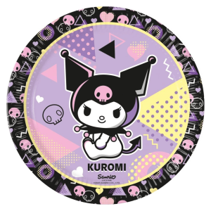 Juego de 8 platos de papel de cumpleaños de Kuromi