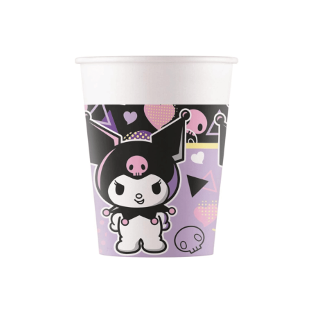 Vasos de cartón para el cumpleaños de Hello Kitty Kuromi x8