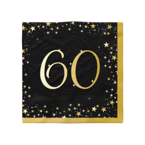 16 servilletas del 60 cumpleaños