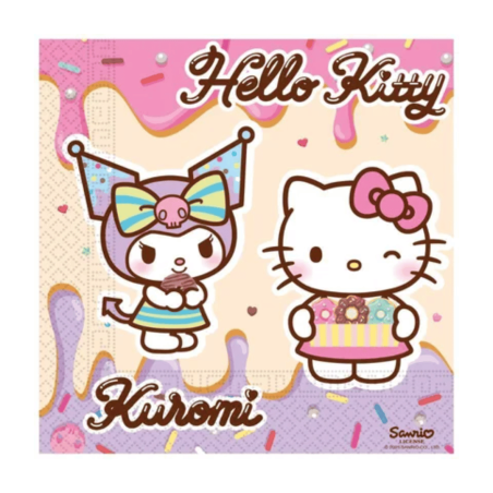 20 servilletas de papel de Hello Kitty Kuromi