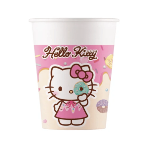 8 vasos de papel de cumpleaños de Hello Kitty Kuromi