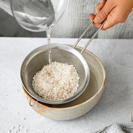 colador de acero inoxidable - concepto de cocina