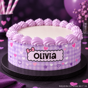 Contour de gâteau kawaii comestible