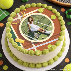 Foto comestible redonda de tenis 20 cm.