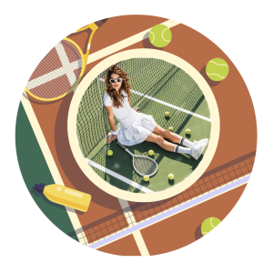 Foto comestible redonda de tenis 20 cm.