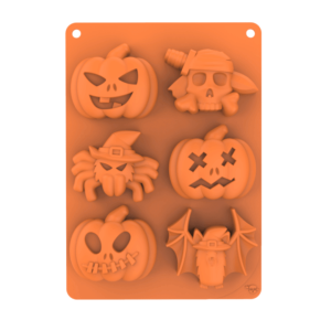Moldes de silicona para tartas de Halloween: calabaza, murciélago y calavera - Cécoa Paris