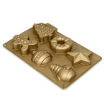 Molde de silicona para 6 pasteles navideños festivos