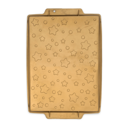 Tapete texturizado para bizcocho con estampado de estrellas navideñas.