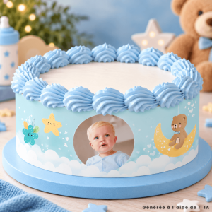 Esquemas de pastel de bautismo comestibles personalizables