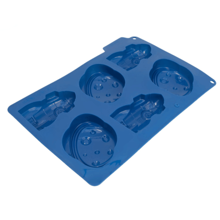 Molde de silicona para 6 pasteles con temática espacial