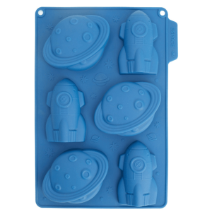 Molde para 6 mini pasteles con temática espacial