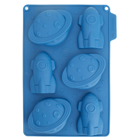 Molde de silicona para tartas de cumpleaños con temática espacial