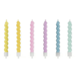 6 velas de cumpleaños retorcidas multicolores