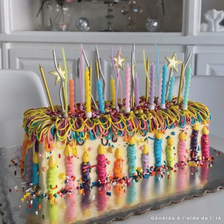 Velas de cumpleaños retorcidas para un pastel multicolor